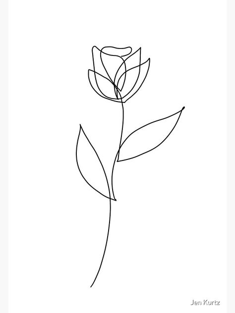 "Minimalist rose" Canvas Print by jenk370 | Redbubble Minimalistic Rose Drawing, Rose Flower Line Art, Rose Minimalist Drawing, Minimalist Rose Drawing, Rose Minimalist Tattoo, Out Line Tattoo, Minimalistic Rose Tattoo, Minimalistic Tatoos, 1 Line Tattoos