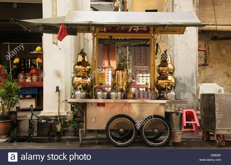 Chinese Tea Stall, George Town, Penang, Malaysia Stock Photo Tea Stall, George Town Penang, Environment Projects, Summer Store, George Town, Penang Malaysia, Bakery Business, Food Stall, Chinese Tea