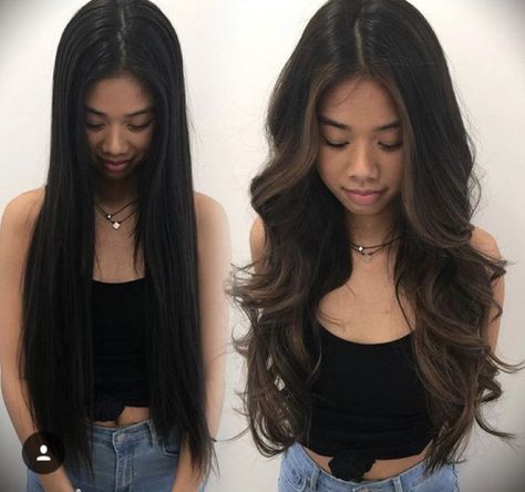 Dark Brown Hair Balayage, Balayage Hair Caramel, Long Hair Highlights, Black Hair Balayage, Brown Hair Inspo, Brunette Hair With Highlights, Hair With Highlights, Black Hair With Highlights, Dark Hair With Highlights