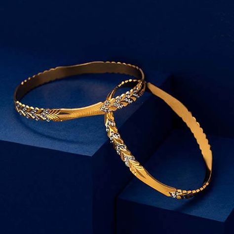 Buy Gold and Diamond Jewellery at Jewelegance.com – Online Jewellery Store Fancy Bangles, Simple Gold Bangle, Plain Gold Bangles, Fashion Jewelry Necklaces Gold, 22k Gold Bangles, Solid Gold Bangle, Gold Bangles Indian, Antique Gold Earrings, Gold Bangles For Women