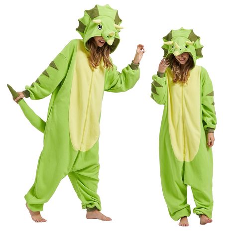 PRICES MAY VARY. 【Frightfully Fun Design】 Halloween Triceratops onesie pajamas are a spooktacular twist on the classic dinosaur-themed sleepwear. complete with a triceratops hood that includes horns and a frill, they're perfect for getting into the Halloween spirit. 【Warm and Cozy Material】 Dinosaur-Triceratops onesie design provides full-body coverage, ensuring you stay warm from head to toe. perfect for chilly nights or lazy weekends. You can enjoy the Halloween festivities in a cozy style. 【C Dinosaur Onesie Pink, Triceratops Costume, Taobao Finds, Dinosaur Halloween, Pajama Costume, Cartoon Cosplay, Animal Pajamas, Halloween Onesie, One Piece Cosplay