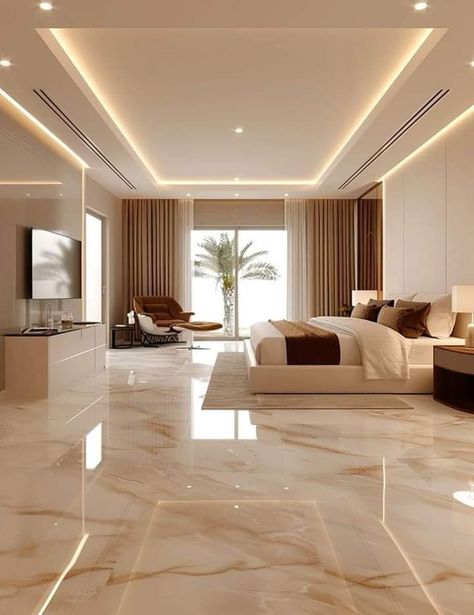 Design Interior Baie, Design Ložnic, Minimalist Bedroom Decor, Interior Design Your Home, Modern Luxury Bedroom, Marble Flooring, Home Design Living Room, Elegant Bedroom, Luxury Rooms