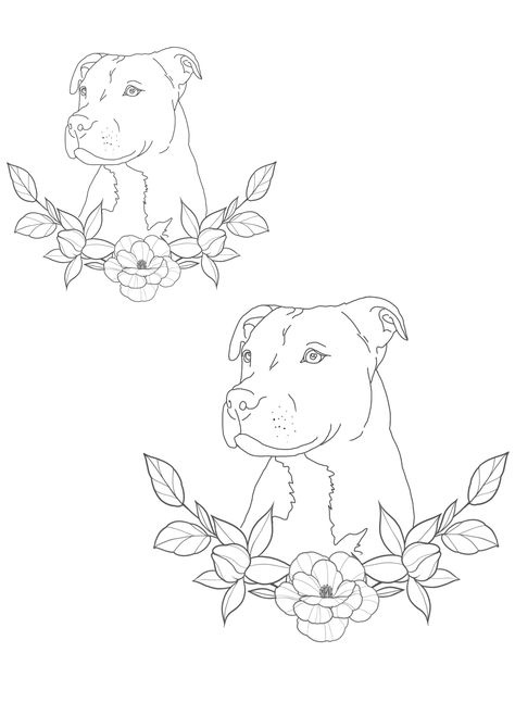 Staffy Drawing Outline, Dog Tattoo Ideas Pitbulls, Pitbull Tattoo For Women Sleeve, Pitbull Flash Tattoo, Pitbull Sketch Drawings, Pitbull Face Tattoo, Pitbull Doodles, Pitbull Fine Line Tattoo, Staffy Dog Drawing