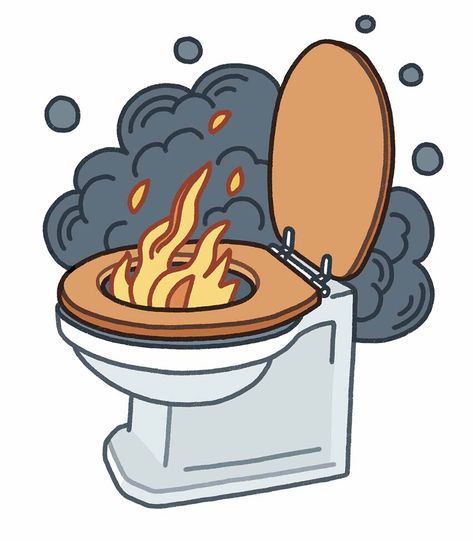 Illustrated by Hayden Maynard | Represented by i2i Art Inc. #i2iart Toilet Illustration, Incinerating Toilet, Sheridan College, Advertising Logo, Design Packaging, Editorial Illustration, Advertising Design, Motion Design, Book Publishing