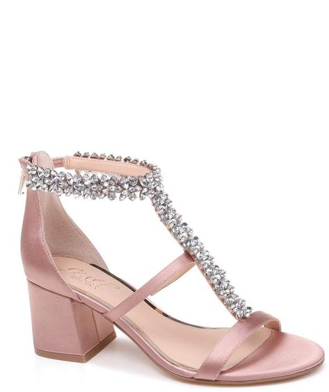 Jewel Badgley Mischka Janica Block High Heel Sandal Shoe Dark Blush, Beaded Shoes, Jeweled Shoes, Jewel Badgley Mischka, Bridal Sandals, Bridal Heels, Evening Sandals, Sandal Shoes, Womens Golf Shoes