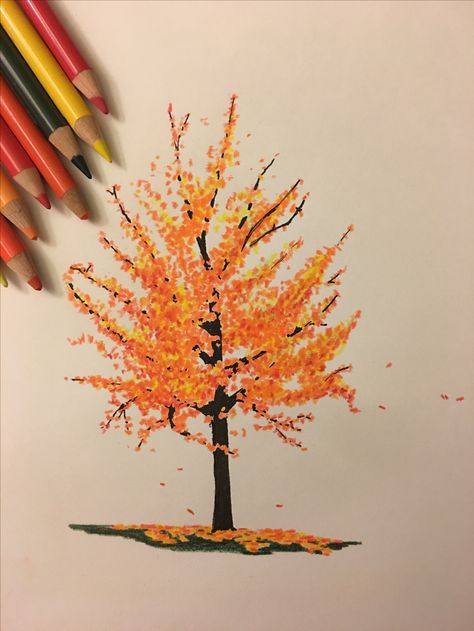 Fall Wallpaper Drawing, Thanksgiving Canvas Painting, Autumn Painting Ideas, Fall Canvas Painting Ideas, Pumpkin Canvas Painting, Paint Autumn, Tree Drawing Simple, Fall Color Trees, Fall Tree Painting