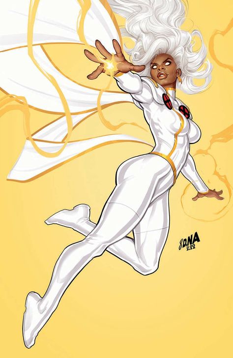 Storm 90s Xmen, Xmen Storm Tattoo, Classic Superhero Design, Storm Marvel Art, Storm Xmen 97, Storm Character Design, Storm Xmen Art, Storm Comic Art, Marvel Storm