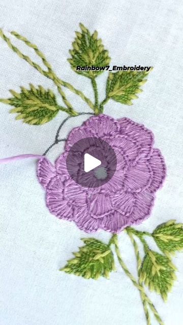 Easy Hand Embroidery, Embroidery Flower Design, Hand Embroidery Flower Designs, Rainbow Embroidery, Hand Embroidery Flowers, Embroidery Flowers, Flower Design, Flower Designs, Hand Embroidery