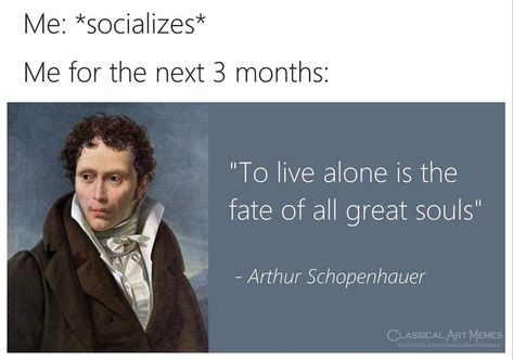 Philosophy Memes, Classical Art Memes, Literature Humor, Arthur Schopenhauer, Introvert Humor, Philosophy Quotes, Art Memes, Bones Funny, Pretty Quotes