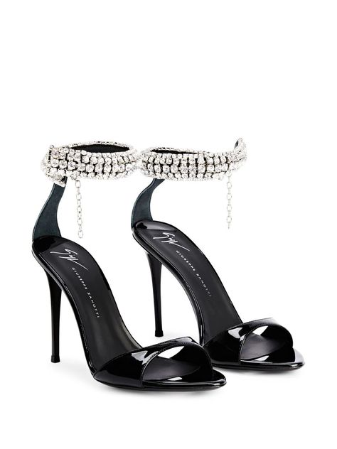 Giuseppe Zanotti Intriigo Bijoux 105mm Sandals - Farfetch Branded Outfits, Giuseppe Zanotti Heels, Crystal Heels, Boot Jewelry, Fancy Jewelry, Designer Sandals, Crazy Shoes, Pretty Shoes, Sandals Black