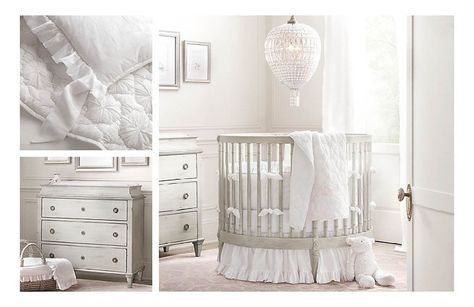 Warped Childhood, Restoration Hardware Style: SPRING 2015 EDITION Round Cribs, Luxury Nursery, Restoration Hardware Style, Nursery Furniture Collections, Restoration Hardware Baby, Rh Baby, Toddler Quilt, Baby Crib Bedding, Crib Bumper