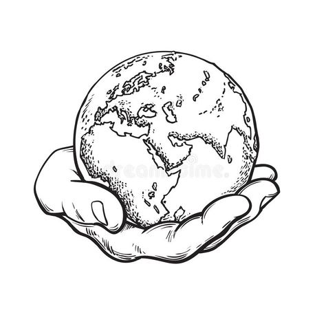 Human Hand Holding Globe. Earth In Mans Palm. Save Planet Idea. Travel Icon. Power Over The World Concept Stock Vector - Illustration of hand, globe: 189845947 Vintage Earth Illustration, World In Hands Drawing, Hands Holding World Tattoo, World In The Palm Of Your Hand Tattoo, Land Logo Design Ideas, Holding Earth Drawing, Hands Holding The World, Earth Sketch, Globe Drawing