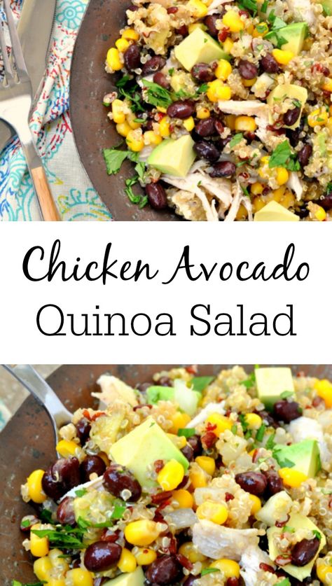 Suburban Kitchen, Chicken Quinoa Salad, Quinoa Recipes Healthy, Avocado Quinoa, Quinoa Salat, Avocado Chicken, Chicken Quinoa, Quinoa Salad Recipes, Chicken Avocado