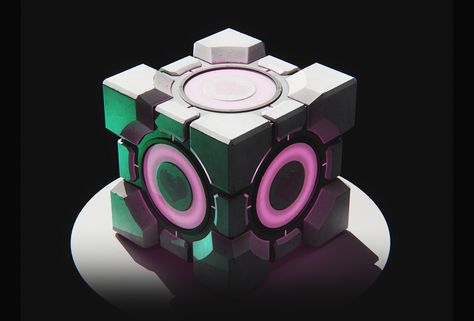 Weighted Cube - Portal 2, Retro Boy on ArtStation at https://www.artstation.com/artwork/Lex3wl Portal Wallpaper Pc, Portal 2, Half Life, 3d Artwork, Metal Box, Wallpaper Pc, Made It, Steam, Portal