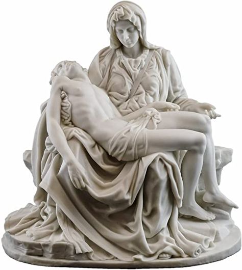 Top Collection La Pieta by Michelangelo Statue - Museum Grade Replica in Premium Sculpted Resin - 10-Inch Tall Figurine with White Marble Finish Michelangelo Statue, Pieta Statue, Michelangelo Sculpture, La Pieta, Santi Cattolici, Classic Sculpture, Greek Statues, Statues For Sale, Statue Art