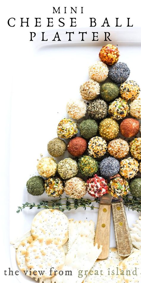 mini cheese ball tree platter Mini Cheese Balls Recipe, Cheese Ball Recipe, Holiday Platters, Christmas Cheese, Festive Appetizers, Appetizer Platters, Charcuterie Inspiration, Cheese Ball Recipes, Cheese Balls