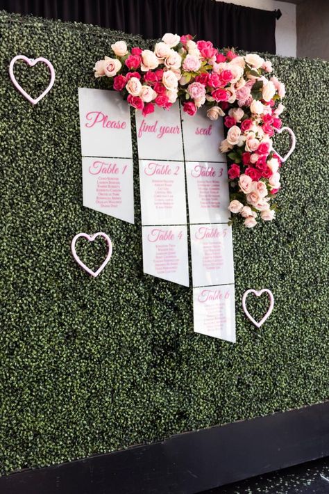 Barbie Inspired Wedding Theme - ElegantWedding.ca Barbie Theme Wedding, Barbie Wedding Theme, Barbie Inspired Wedding, Wedding Table Seating, Chart Ideas, Barbie Inspired, Barbie Theme, Barbie Wedding, Event Services