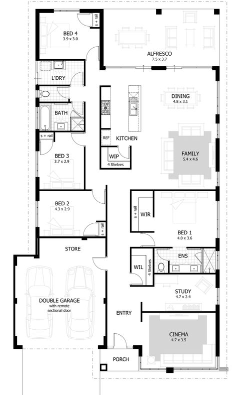 4 Bedroom House Plans & Home Designs | Celebration Homes Small House With 4 Bedrooms, 4 Bed Rooms House Plan One Floor, Four Bedroom House Plans Single Storey, 4 Bedroom House Plans Single Storey, 4 Bedroom House Plans Australia, Two Story House Plans 4 Bedroom, 4 Bedroom One Story House Plans, 4 Bed Floor Plans, Small 4 Bedroom House Plans