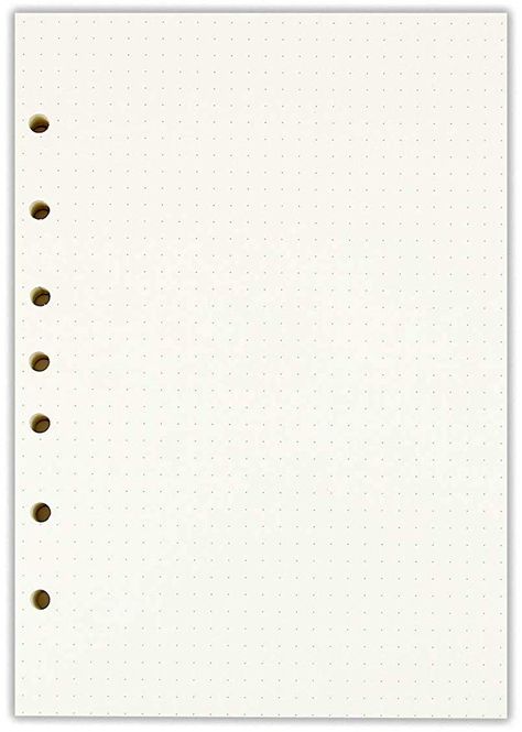 A5 Dotted Filler Paper, 7 Hole Punch 5.5" x 8.5", Fits 3 or 7 Ring Binders, 100 Sheets Tabel Tabungan, Kertas Binder, Binder Paper, A5 Binder, Dotted Paper, Lined Writing Paper, Online Scrapbook, Paper Binder, Ring Binders