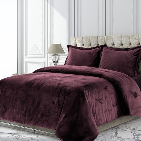 Purple Comforter, Purple Bedrooms, Velvet Duvet, Purple Bedroom, Purple Bedding, King Duvet Cover Sets, Velvet Bed, Duvet Covers Twin, King Duvet Cover