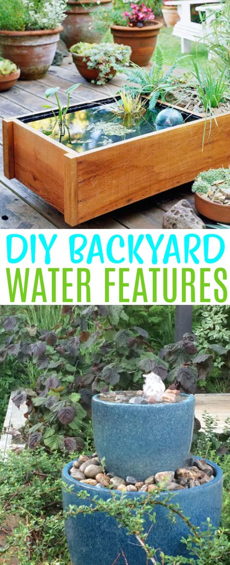 Backyard Water Features, Small Water Gardens, Concrete Fountains, Diy Water Feature, Rock Fountain, Diy Pond, Garden Water Feature, Rainbow Diy, Pond Waterfall