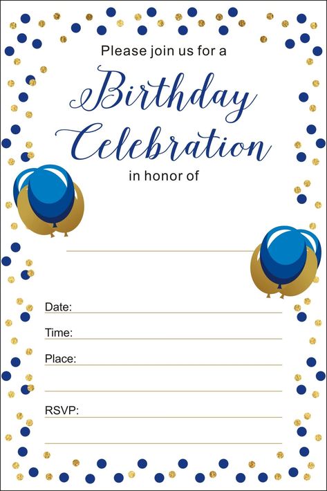 PRICES MAY VARY. 100% new. 25 invitation cards + 25 envelopes. Invitation cards size : 100mmx150mm ( about 4" x 6" ). 25 Pack of Royal Blue Birthday Invitation Cards with Envelopes for Boys Men's Birthday Invitation Birthday Party Anniversary Party Celebration Boss Baby Birthday Party Boy Invitation, 21st Birthday Invitations For Guys, 1 Year Birthday Party Ideas Boy, Blue Birthday Invitation Template, Homemade Birthday Invitations, Invitation Cards Ideas, Blue Birthday Invitations, Birthday Invitations Templates, Happy 61 Birthday