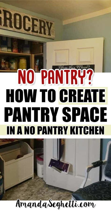 Best food storage no pantry solutions Small Pantry Addition To Kitchen, Make Pantry In Small Kitchen, Pantry Idea For Small Kitchen, How To Create Pantry In Small Kitchen, Add A Pantry To Small Kitchen, Creating Pantry Space, Small Home Pantry Ideas, Small Cabinet Pantry Ideas, Kitchen Pantry Solutions