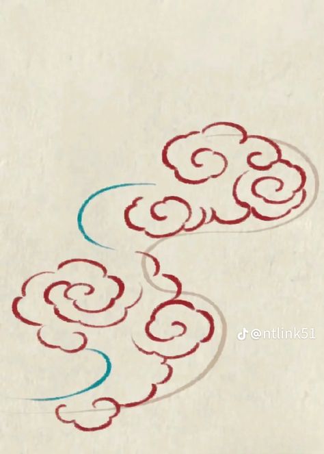 Japanese Clouds Tattoos, Irezumi Clouds, Japanese Cloud Tattoo, Japanese Clouds, Koi Tattoo Design, Sheep Illustration, Japanese Background, Funky Tattoos, Elements Tattoo