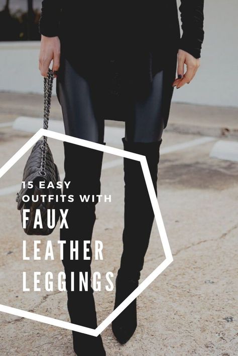 Distressed Faux Leather Leggings, Leather Pants High Boots, Faux Leather Leggings Knee High Boots, Leather Leggings With Chelsea Boots, Leather Leggings Boots Outfit, Black Pleather Legging Outfits Dressy, Dressy Winter Shoes, Leather Leggings Outfit With Boots, Leather Pants And Boots Outfits