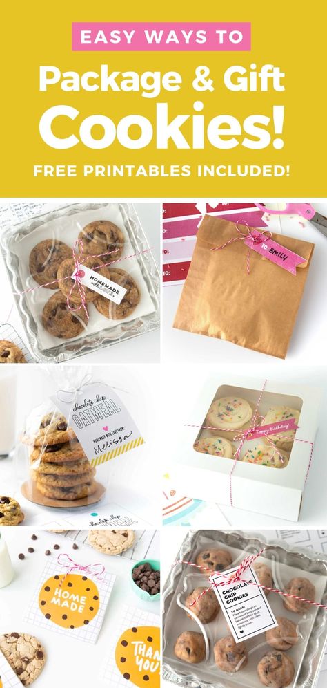 Christmas Gift Cookies Packaging Ideas, Cookie Gifting Packaging, Easy Cookie Packaging Ideas, Homemade Cookies Packaging Ideas, Diy Cookies Packaging, Selling Cookies From Home Packaging, How To Package Homemade Cookies, Drop Cookie Packaging, Homemade Cookies Packaging