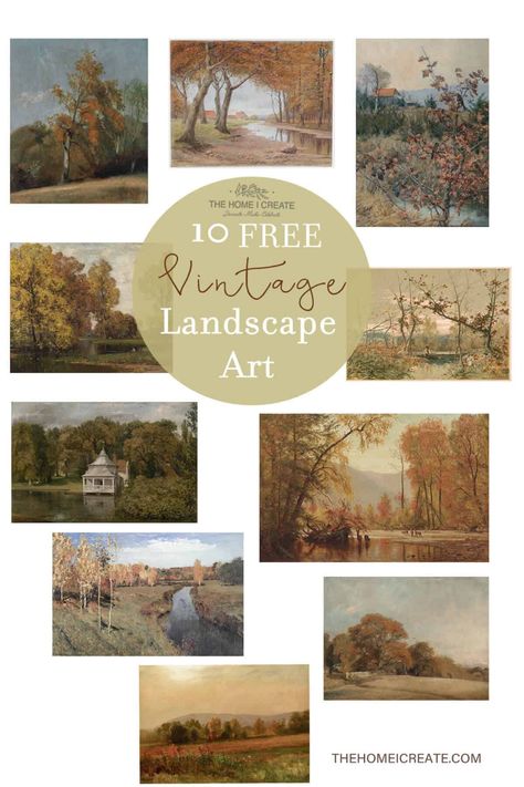 Gallery Wall Pictures Free Printable, Free Fall Vintage Printables, Free Fall Botanical Printables, Art For The Bedroom Wall, Free Museum Prints, Vintage Fall Landscape Paintings, Free Art Prints Gallery Walls, Vintage Images Printable Free, Free Fall Landscape Printables