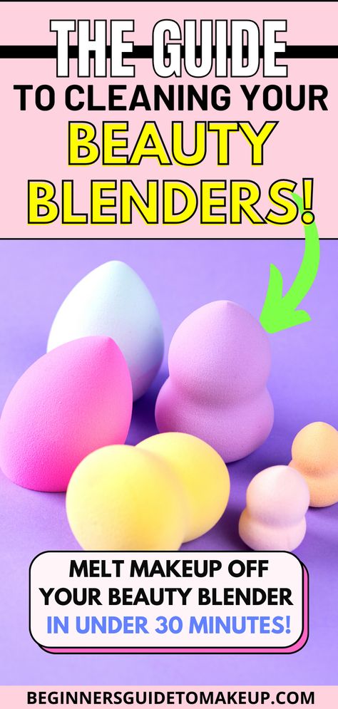 Are you sick and tired of having dirty beauty blenders? Or uneven makeup? Here’s how to PROPERLY clean your beauty blenders with a step-by-step guide! Perfect guide for confused makeup beginners to learn all about THE EASIEST way to clean beauty blenders. + included a video tutorial!! #beautyblender #makeup #makeuptips How To Clean Beauty Blender, Cleaning Beauty Blender, Clean Beauty Blender, Makeup Basics, Elf Makeup Brushes, Melted Makeup, Makeup Cleaner, Beauty Blenders, Makeup Blender