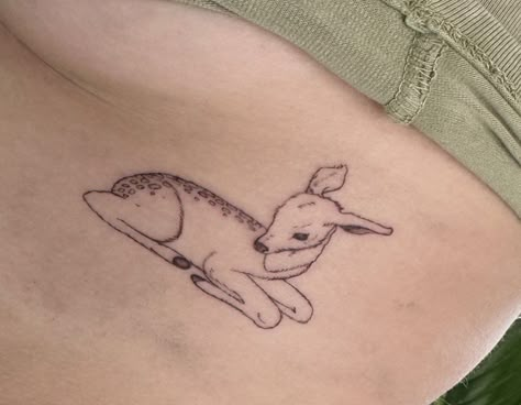 Deer Leg Tattoo, Deer Small Tattoo, Fawn Tattoo Minimalist, Donkey Tattoo Small, Dear Tattoos, Simple Deer Tattoo, Small Deer Tattoo, Deer Tattoos For Women, Deer Tattoo Ideas