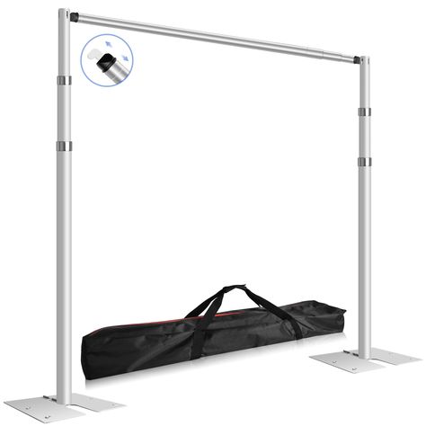 PRICES MAY VARY. Adjustable Backdrop Stand: Backdrop stand 10x10ft adjustable with telescopic rod locking design, easy to adjust the height (4.6ft-10ft / 55.9in-120in) and width (4ft-10ft / 48in-120in) to meet your needs for different sizes of background Stable and Sturdy: The pipe and drape stand is made of premium aluminum alloy material, the thicker pipe diameter provides stronger load-bearing capacity and not easy to bend and tip over Heavy Duty Backdrop Stand: Heavy duty metal flat base provide sturdy balance support and stability, foldable design easy to store and transport, more space saving than ordinary stands Easy Assembly: Installation accessories and instructions are included in the package, making it easy to assemble the metal backdrop stand in just a few minutes Wide Applicat Metal Backdrop Stand, Metal Backdrop, Drape Backdrop, Pipe And Drape Backdrop, Backdrop Frame, Pipe And Drape, Photography Decor, Wedding Parties, Backdrop Stand