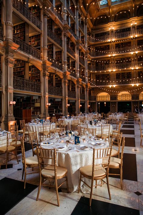 Library Inspired Wedding, Getting Married In A Library, Baltimore Library Wedding, Weddings In Libraries, George Peabody Library Baltimore, Maryland Library Wedding, Library Wedding Venue Ideas, Wedding In A Bookstore, Nyc Library Wedding