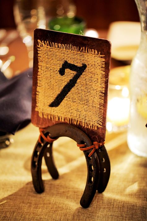 Horse Shoe Wedding Table Numbers, Horse Shoe Table Numbers, Western Venue Ideas, Western Wedding Table Numbers, Horseshoe Table Numbers, Horseshoe Centerpieces, Horseshoe Table, Utah Ranch, Charro Wedding