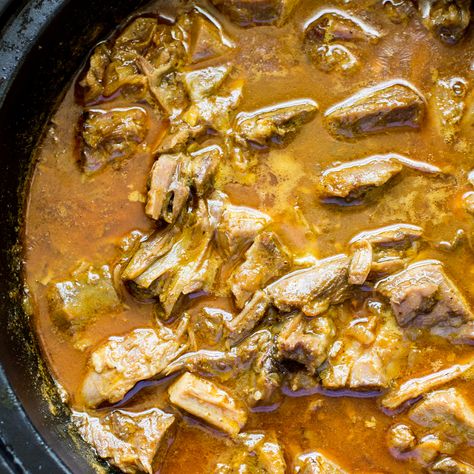 This traditional Moroccan curry is an ideal way to prepare goat; the sweet caramelized makfoul pairs perfectly with the tender, slow-roasted shoulder. get the recipe at Food & Wine. Goat Curry, Goat Recipes, Turmeric Recipes, Goat Meat, Lamb Shanks, Minced Meat, Green Olives, Lamb Recipes, Seasonal Recipes