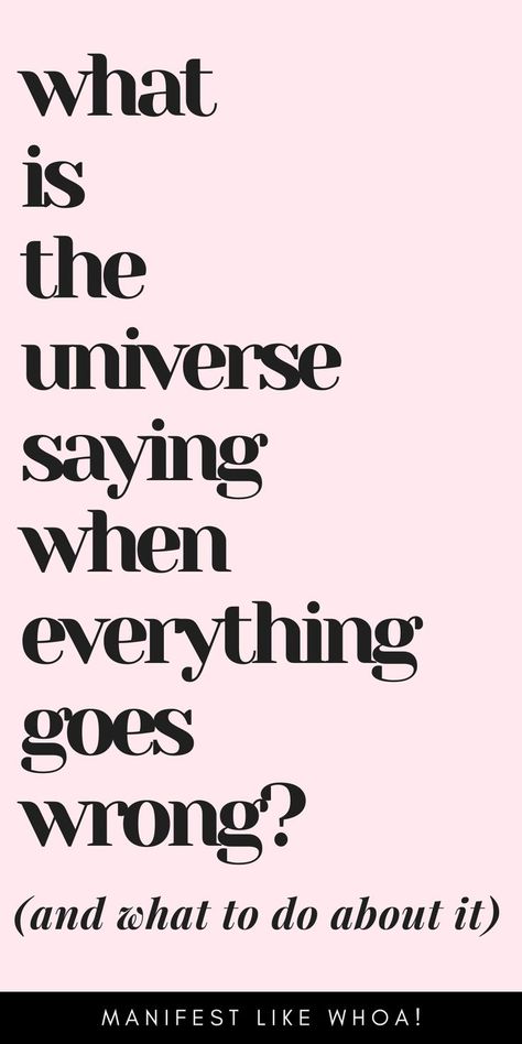 Have you ever felt like everything in your life was going wrong, and you couldn't understand why?

It can be frustrating and disheartening when things don't go as planned, but it's important to remember a few things.

First, life will always have its ups and downs. There's no escaping that.

But also, understand that the universe might be trying to tell you something.

Here are five things the universe is saying when everything goes wrong in your life. Everything Going Wrong Quotes, What Is Universe, Everything Going Wrong, Dream Life Manifestation, Everything Goes Wrong, When Everything Goes Wrong, Wrong Quote, Life Manifestation, Get What You Give