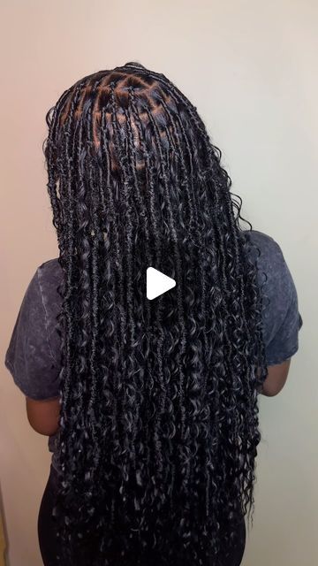 Sugga Locs, LLC👩🏼‍🦱👩🏽‍🦱👩🏾‍🦱👩🏿‍🦱 on Instagram: "Butt length boho soft locs with human hair curls added😍😍 (human hair curls must be selected as an add on between locs, synthetic curls comes on ends of locs)" Adding Curls To Locs, Boho Faux Locs With Curls, Meagan Good Locs, Soft Locks With Curls, Soft Boho Locs, Distressed Locs With Curls, Soft Locs With Human Hair, Soft Faux Locs Hairstyles, Soft Locs Over Real Locs