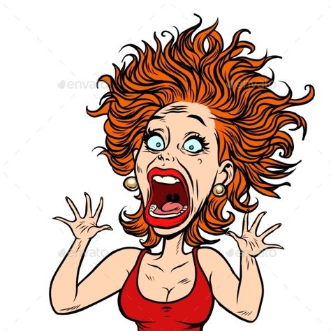 Funny Scared Woman Screaming Cartoon Face, Scared Woman Drawing, Funny Scared Face, Scared Woman, Scared People, Pound Fitness, Scared Funny, Buttermilk Muffins, Funny Cartoon Faces