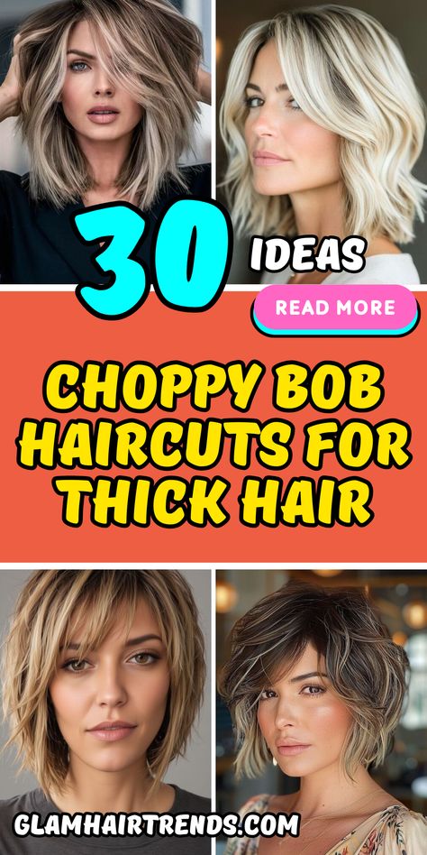 Choppy Bob Haircuts for Thick Hair: The Ultimate Style Guide Inverted Bob Hairstyles Wavy Hair, Short Bobs For Thick Wavy Hair, Short Bobs For Thick Hair Over 40, Short Haircuts With Bangs Round Face, Short Haircuts For Wavy Thick Hair, Short Choppy Haircuts For Thick Hair, Haircuts For Round Faces And Thick Hair, Short Choppy Bobs For Thick Hair, Choppy Bob Haircuts For Thick Hair