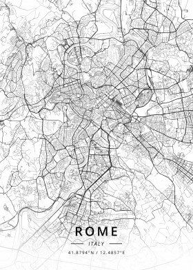 Rome Map Illustration, Rome City Map, Photo Journaling, Rome Map, Map Drawing, Italy Poster, Journal Collage, Rome City, World Map Art