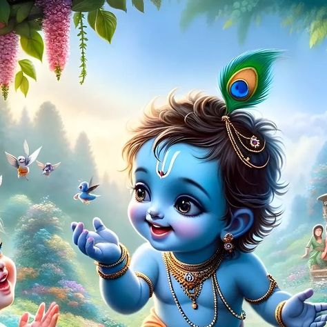 Radha Photo, Little Kanha Ji Images, Jay Shree Krishna, Budgie Cage, Janmashtami Special, Bears Wallpaper, Bal Krishna Photo, राधे कृष्णा, Janmashtami Wishes