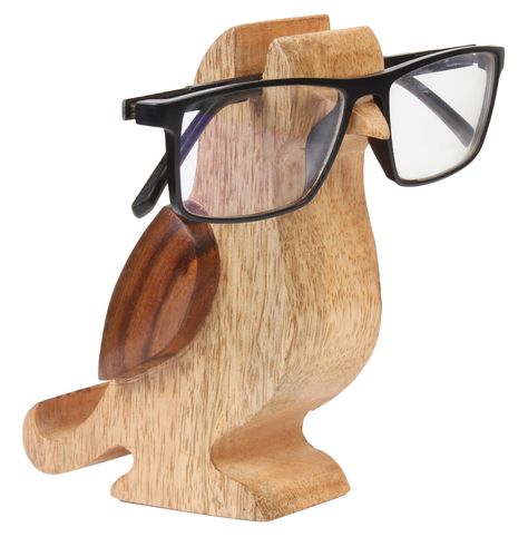 PRICES MAY VARY. UNIQUE DESIGN: This Bird Spectacle Holder is handcrafted from the strong and durable Mango Wood. The spectacle stand is crafted in the shape of an Bird which holds glasses on its head, and the holder keeps the spectacles safe and in place. The design of wooden eyewear holder is funky and functional as it adds fun to your desk or bed table. The eyeglass and spectacles holder can be gifted to your loved ones. IDEAL GIFT : Reflects a fresh trend synonymous with fun & quirkiness alo Fun Key Holder, Glasses Holder Wood, Wood Crafts For Men, Wood Glasses Holder, Wooden Watch Stand, Wooden Gifts For Kids, Woodwork Gifts, Eyeglasses Holder Stand, Spectacle Holder