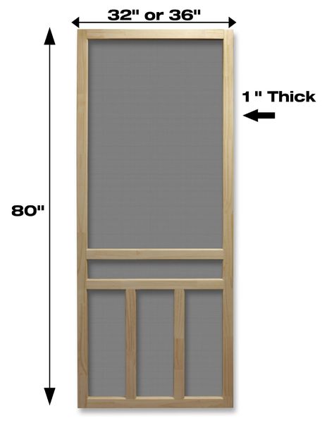 Americans have been enjoying the benefits of screen door living for more than a century. Originating in the home of a mother who wanted a solution to keep unwanted flies off of her children, the screen door was born. Screen doors continue to provide protection from unwanted pests while allowing a welcome breeze to enter a home in mild weather. The sounds of a screen door shutting are often associated with fond memories. With many models to choose from, finding a screen door to suit your personal needs and style are easily possible. RELIABILT 32-in x 80-in Brown Wood Hinged Screen Door | W3B32D Wood Screen Door Ideas, Farmhouse Screen Door, Latest Window Designs, Screened Porch Doors, Metal Screen Doors, Fly Screen Doors, Old Screen Doors, Wood Screen Door, Wooden Screen Door