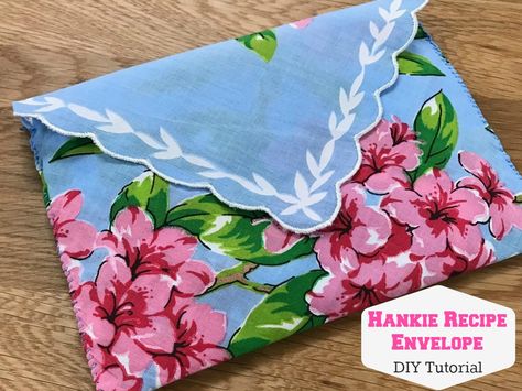 Diy Envelope Tutorial, Handkerchief Diy, Handkerchief Ideas, Vintage Handkerchiefs Crafts, Handkerchief Crafts, Envelope Tutorial, Country Woman, Woman Magazine, Fabric Envelope