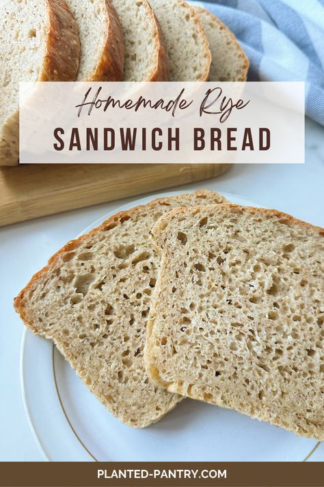 This delicious Homemade Rye Bread recipe comes together in just a few hours with no kneading and a few staple ingredients! So easy, you'll never want the store-bought stuff again. Rye Sandwich Bread Recipe, Rye Flour Recipes Desserts, Rye Bread Recipe Easy, Wheat Free Rye Bread Recipe, Homemade Rye Bread Recipes, Rye Bread Recipes Homemade, Easy Rye Bread Recipe, Seedless Rye Bread Recipe, Gluten Free Rye Bread Recipe