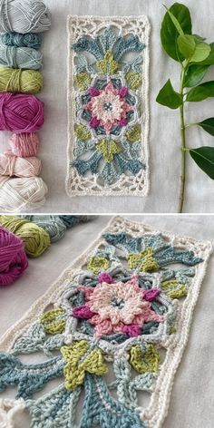 Fruit Garden CAL - The Most Stunning Versions Motifs Afghans, Crochet Garland, Crochet Dishcloths, Crochet Square Patterns, Freeform Crochet, Blanket Patterns, Crochet Flower Patterns, Diy Crochet Projects, Crochet Blankets