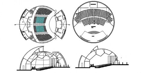 Circular exterior auditorium elevation of buiding dwg file Circular Auditorium Plans, Circle Auditorium, Circle Concept Architecture, Auditorium Design Exterior, Auditorium Elevation, Auditorium Plan, Auditorium Architecture, Architecture Photography Buildings, Auditorium Design