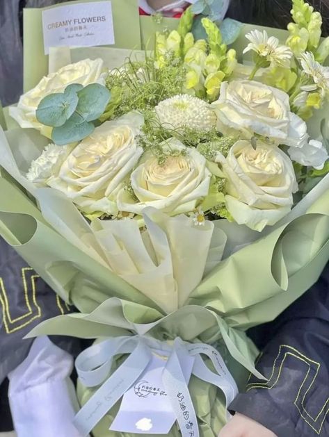 Sage Green Flowers, Ribbon Flowers Bouquet, Boquette Flowers, Flower Bucket, Flower Therapy, Beautiful Bouquet Of Flowers, Family Wedding, Alam Yang Indah, Beautiful Bouquet